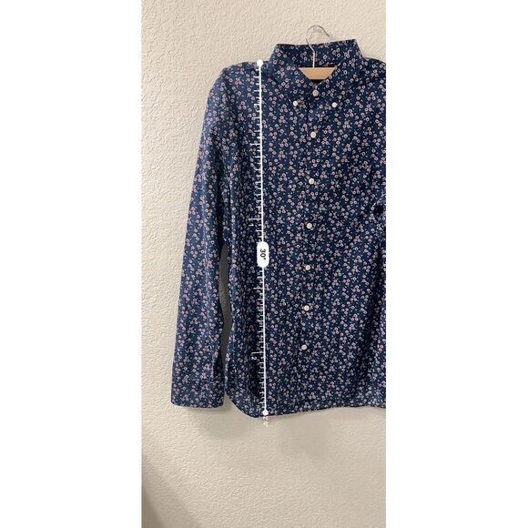 Bonobos Shirt Mens M Blue Dotted Floral Long Sleeve Slim Fit - Picture 4 of 4